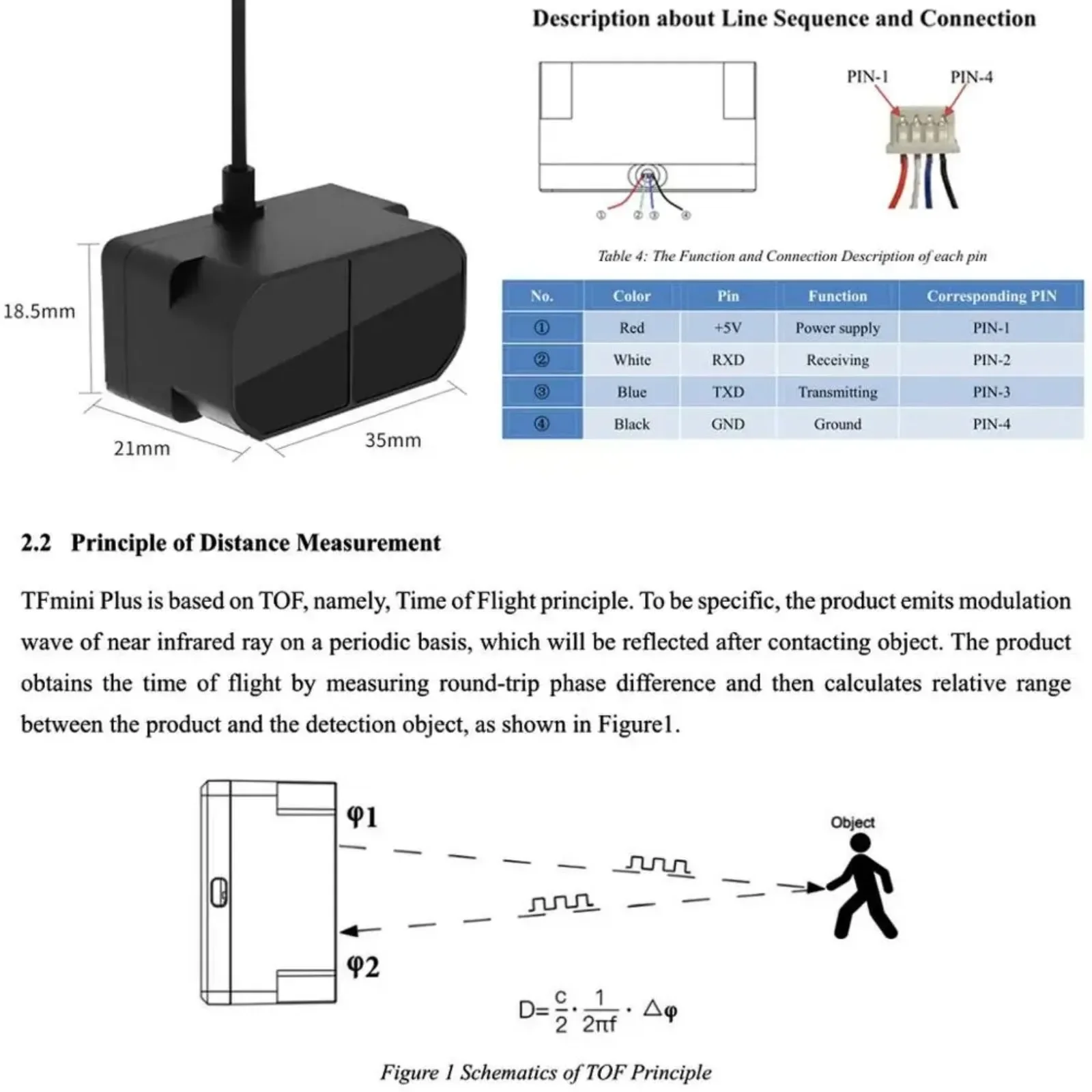 Benewake TFmini-S / TFmini Plus Lidar Range Finder Sensor UART I2C Single-Point Micro Ranging Module for Arduino Pixhawk