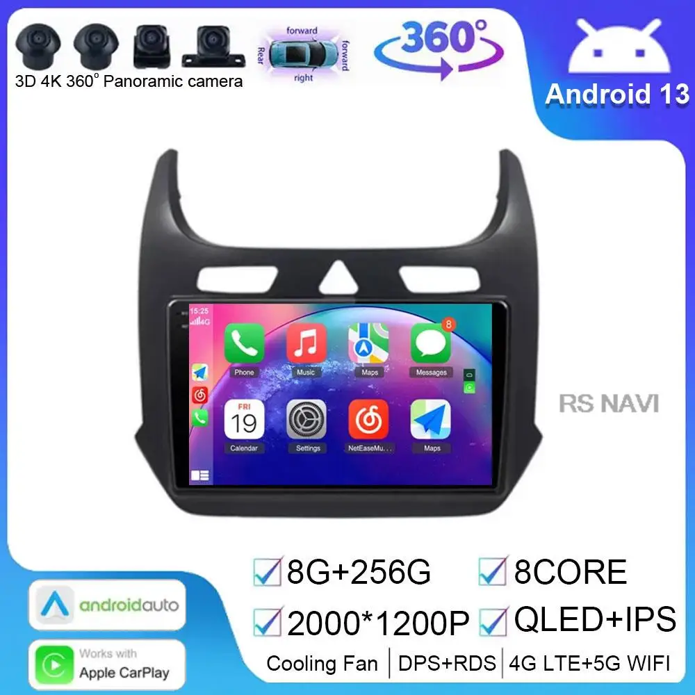 

9 Inch Android 14 For Chevrolet Cobalt RAVON R4 2016 - 2018 Car Radio 4G LTE WIFI Multimedia RDS Wireless Carplay Auto Video DSP