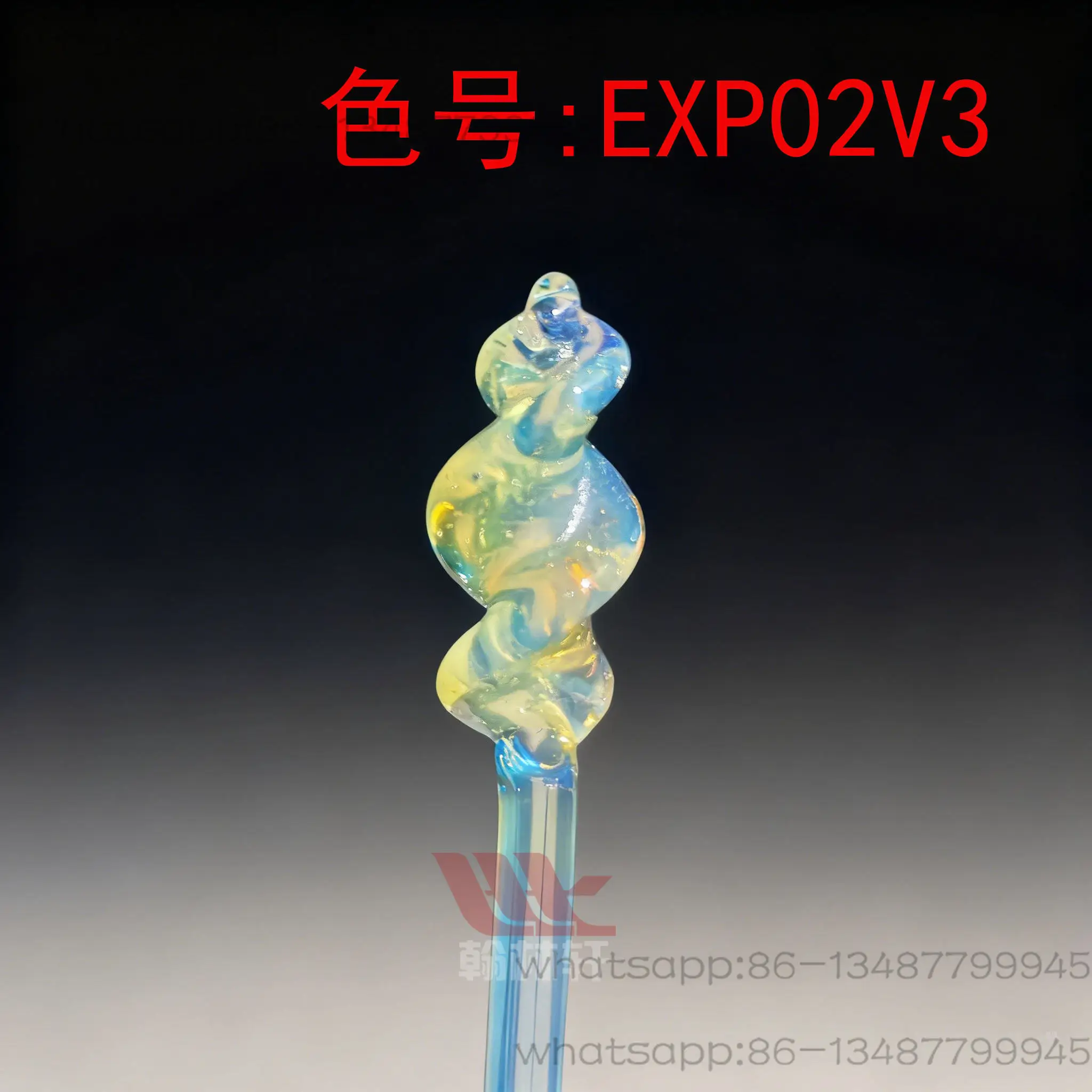 1KG  EXP02V3 Green Lemon Color Changing Rod, Burnt Glass, Lamplighter Glass Rod, Colored Glazed Hard Material