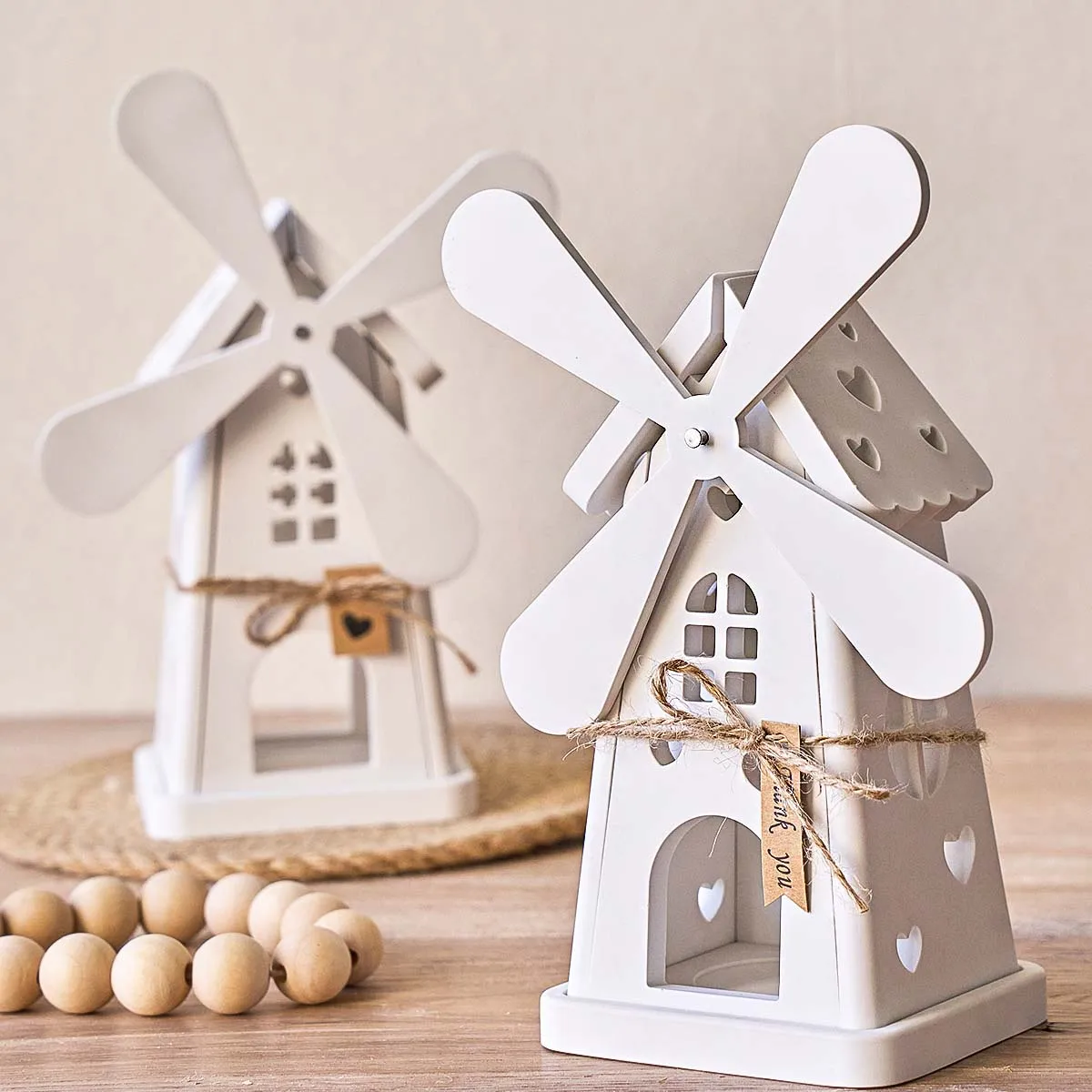 Rotatable Design Windmill House Silicone Mold DIY 3D Splice Tea Wax Base Night Light Gypsum Plaster Concrete Craft Ornament Mold