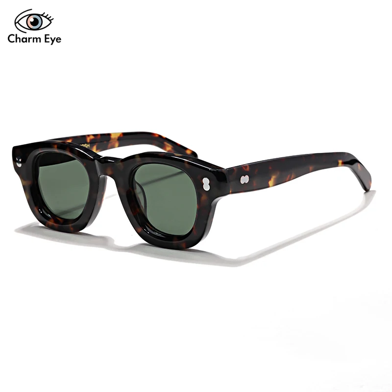 Thick Acetate Round Sunglasses Luxury Brand Original New Men Handmade Eyewear Trendy Women Outdoor Protection UV400 Sun Glasses