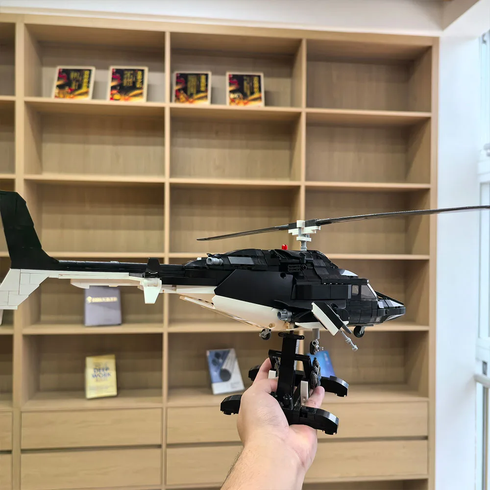 MOC Movie TV Series Airwolf Bell 222 MOC Building Blocks Helicopter Collector Expert DIY Assembly Model Technology Bricks Toys