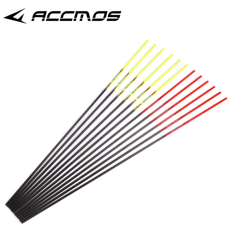 6/12pcs Pure Carbon Arrow Shaft 32'' ID 4.2mm Spine 400/500/600/700/800/900/1000 Archery Tube DIY Shooting Hunting Accessory