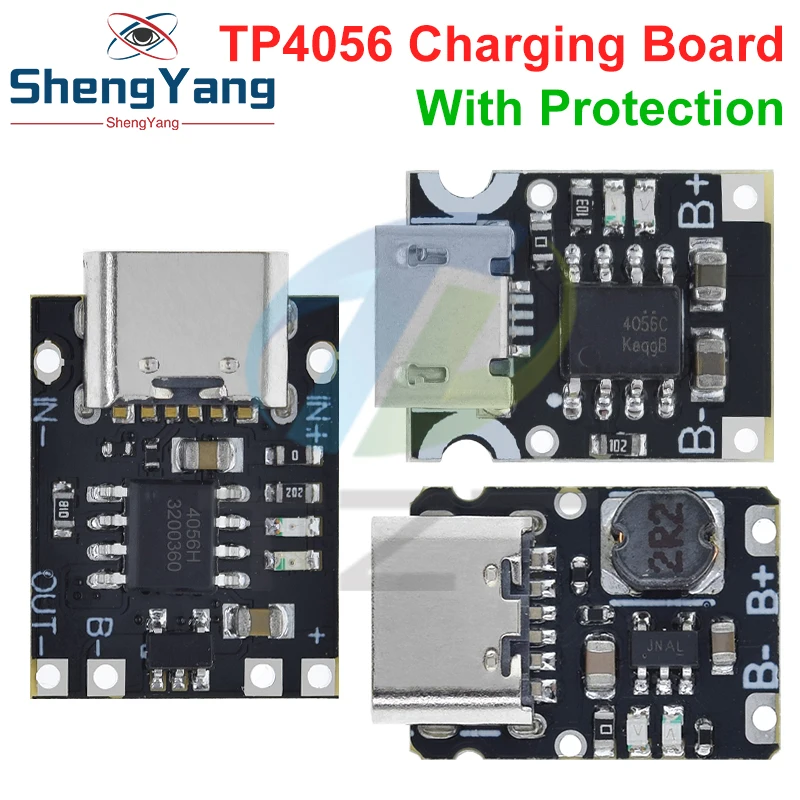 5PCS Type-C USB TP4056 1A Lithium Battery Charging Protection Board Module Polymer Battery