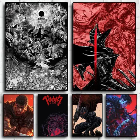 1PC Berserk โปสเตอร์ Self-กาวกันน้ําสติกเกอร์กระดาษ Coffee House Bar Room Wall Decor