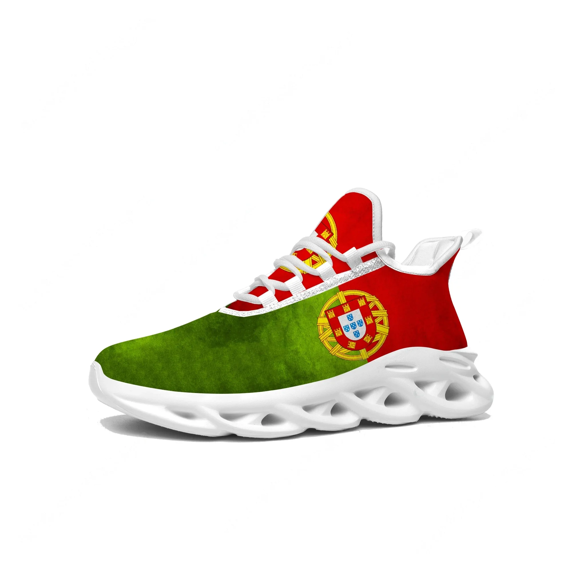 

Portugal Flag Flats Sneakers Mens Womens Portugal Sports Shoes High Quality Sneaker Lace Up Mesh Footwear Tailor-made Shoe White