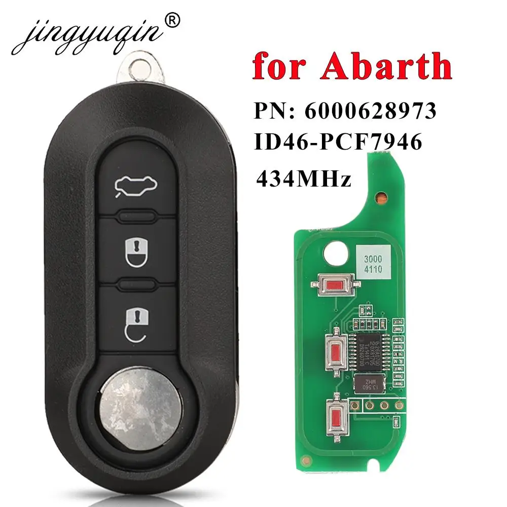 jingyuqin 434Mhz ID46 Car Remote Key Fob For Abarth Delphi BSI 500 595 500 124 695 5CC 71752289 / 6000628973 Auto Accessories