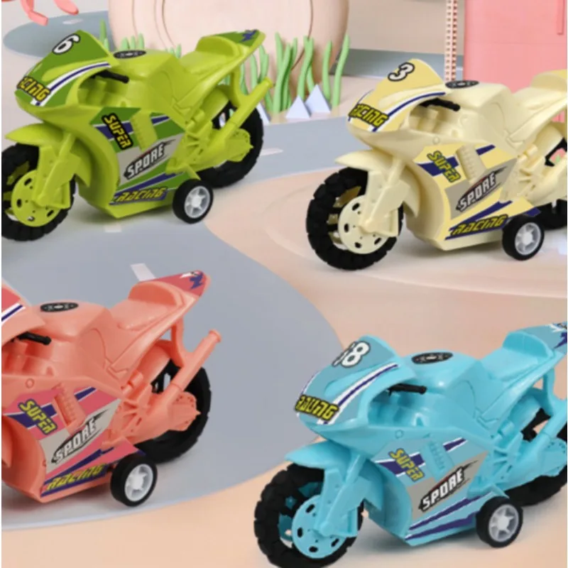 Kinderspiel zeug Auto ziehen einfarbige Motorrad Junge Motorrad Modell Ornamente Kindergarten Spielzeug Weihnachts geschenke für Jungen zurück