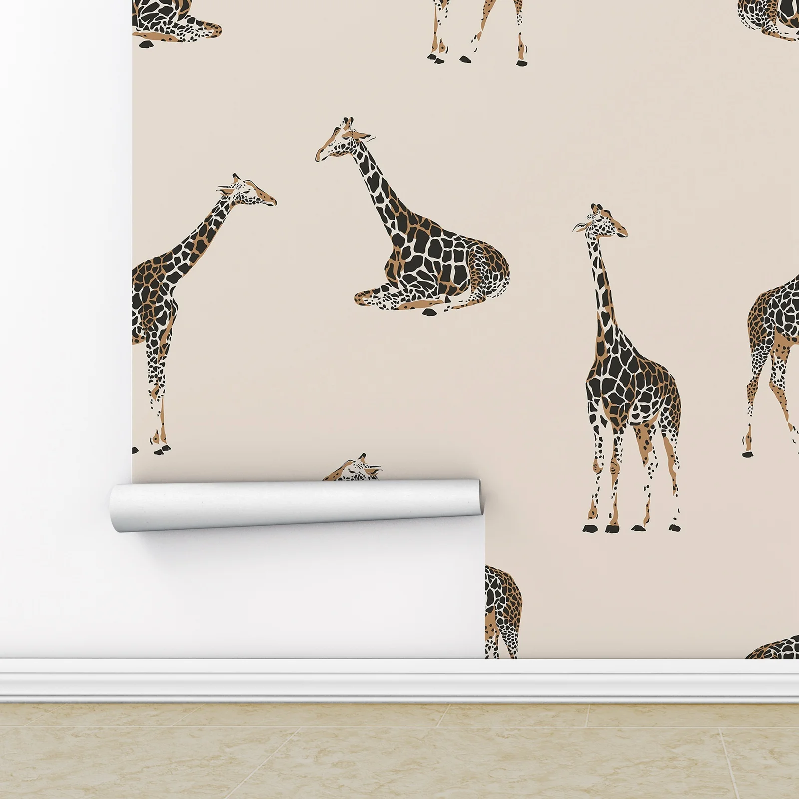 

Обои в стиле сафари, милые бежевые обои для декора детской комнаты, традиционные нетканые обои в стиле современного жирафа, 50*300