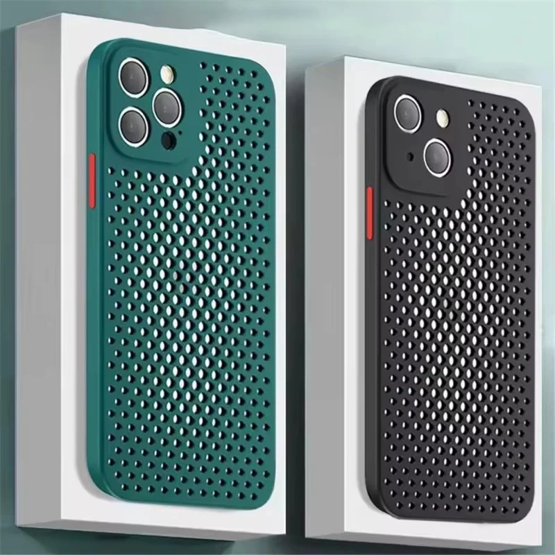 Kühlende, atmungsaktive, weiche Silikon-Handyhülle für iPhone 17 Pro Max 15 14 13 12 Mini 11 16 Pro Max Plus 16E mit Wärmeableitung