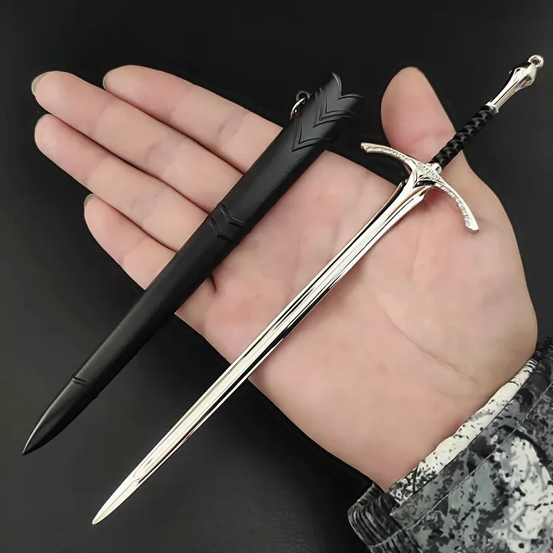 4個セット グラムドリング アラゴルン ナルシル ソード ギフト おもちゃ ロード・オブ・ザ・リング メタル刀 サムライソード キーホルダー ホームオーナメント コレクション用