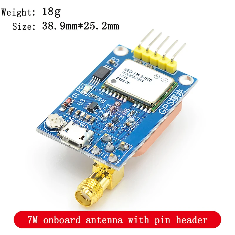 Módulo de posicionamento por satélite GPS para arduino, chip único, micro USB, NEO-6M, NEO-7M, 51, STM32