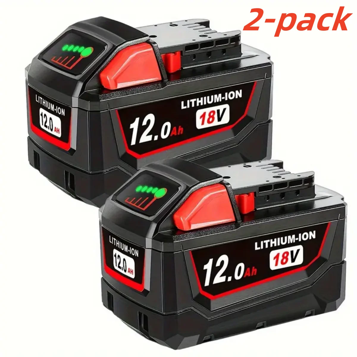 2 Pack 18V 12.0Ah Battery Replacement For M18 -12000Mah Lithium Battery Compatible With Milwaukee M18 Battery Tools And Charge