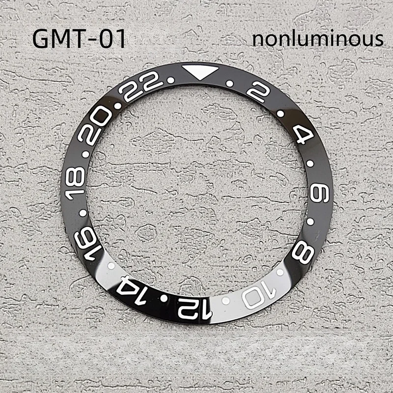 

38mm Black White Ceramic Bezel Insert for 40mm GMT Submariner Mens Cases Repair Watch Accessories Replacement Parts