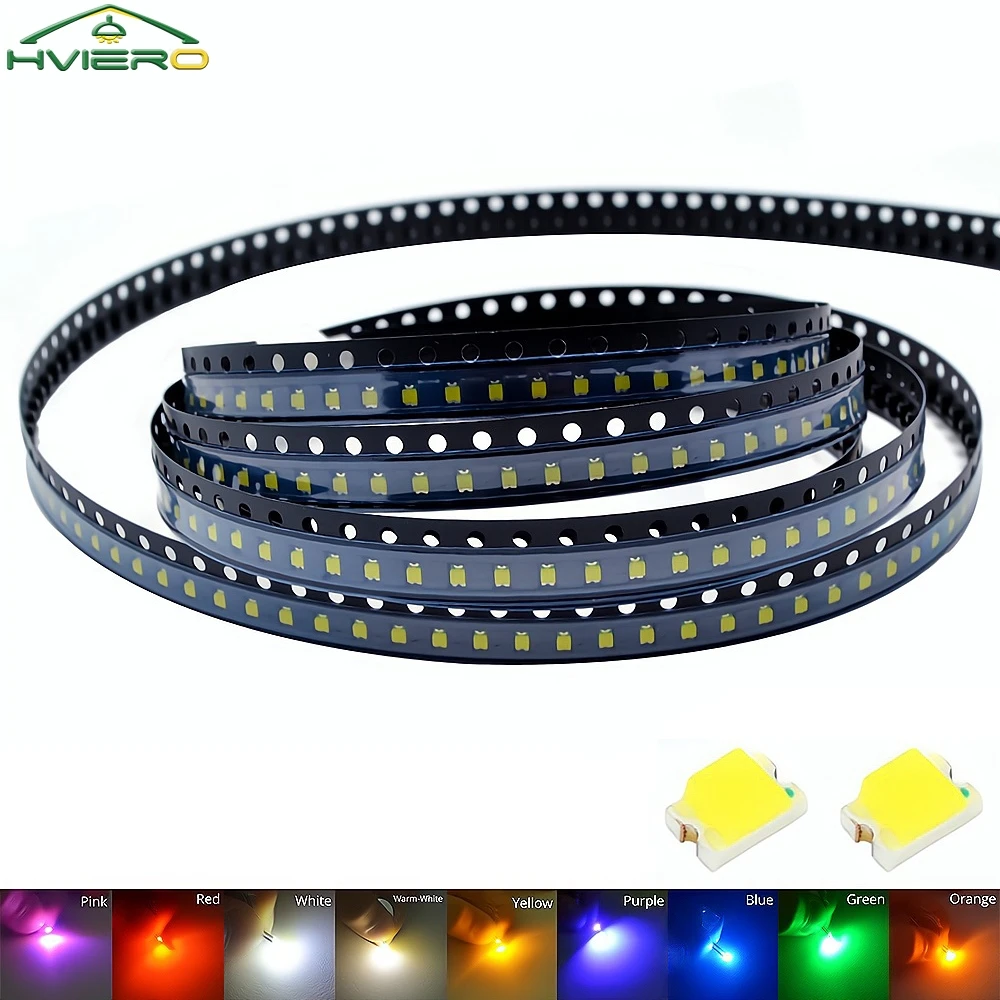 1000Pcs 0805 White Red Green Blue Yellow SMD LED Chips 2.0~3.0V Super Bright Lamp Highlight Light Emitting Diode Patch Lighting