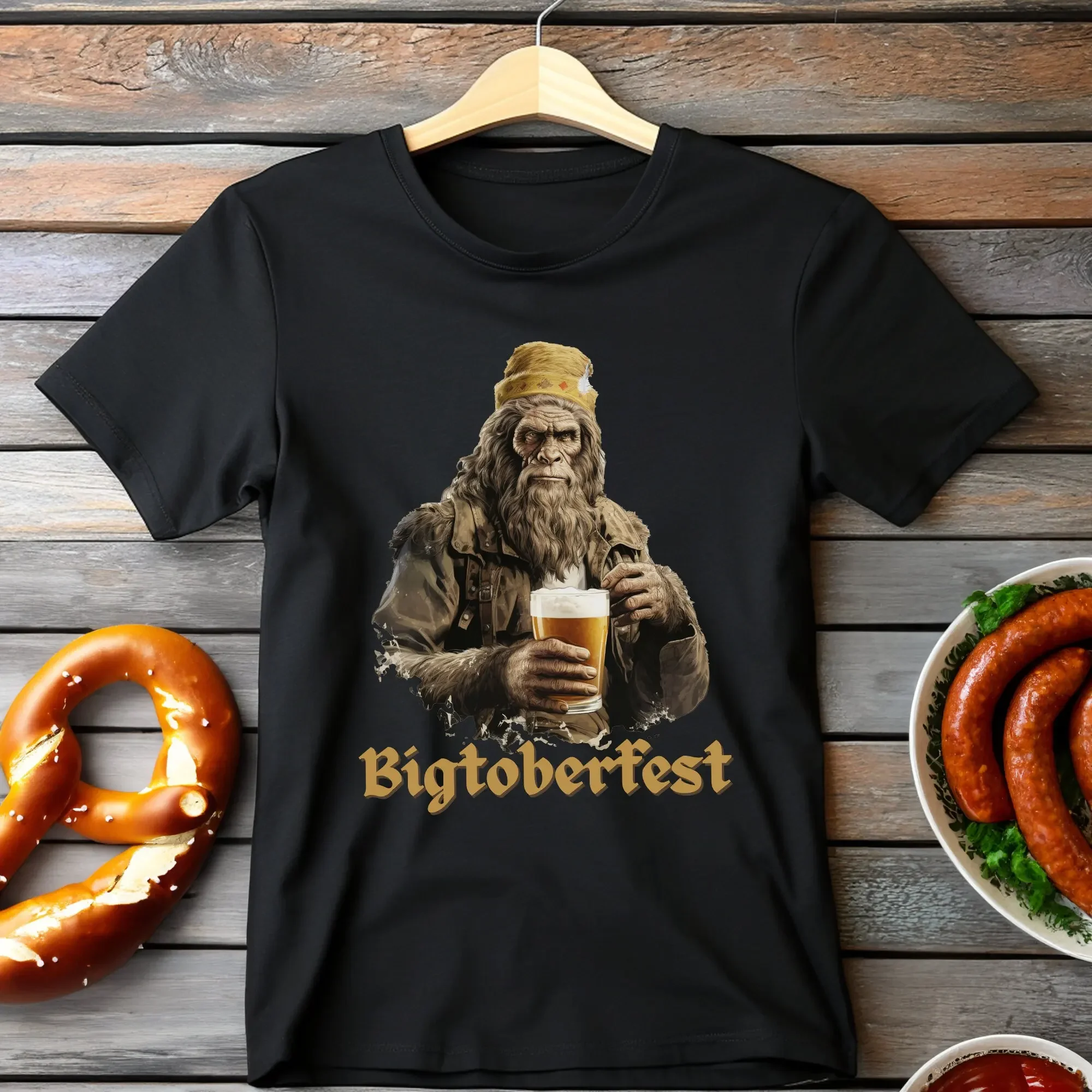 

Футболка Oktoberfest BigfooT Sasquatch для него Cryptid Camping