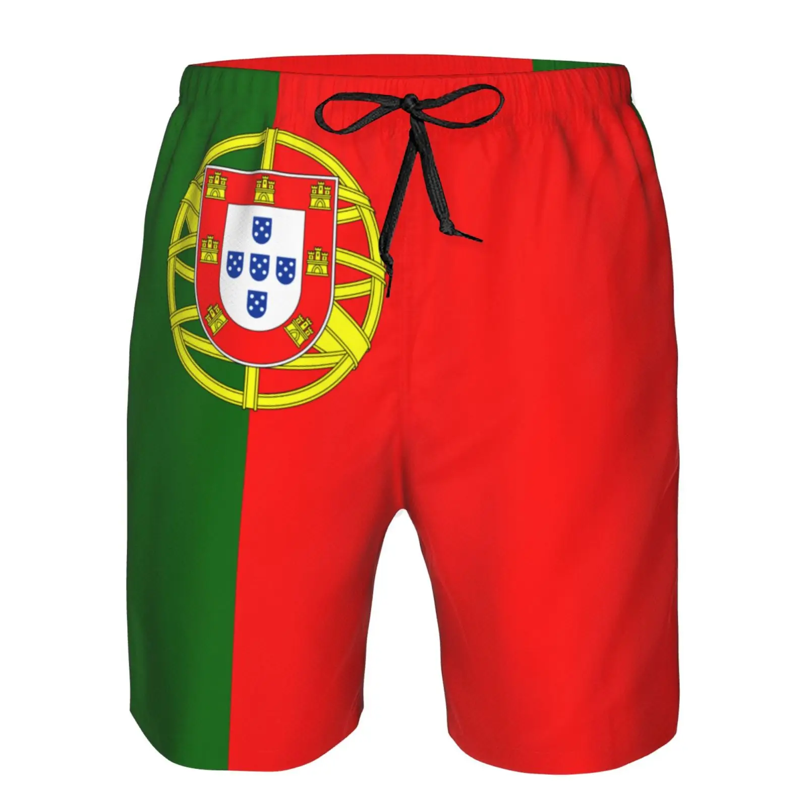 Men\'s Portugal Flag Portuguese Fans Beach Pants Shorts Surfing M-2XL Polyester Swimwear Running