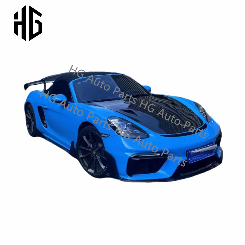 GT4 RS Style Car Front Bumper Splitter Rear Diffuser  Spoiler Lip PP Body Kit For Porsche Boxster 718 981 Cayman Auto Parts