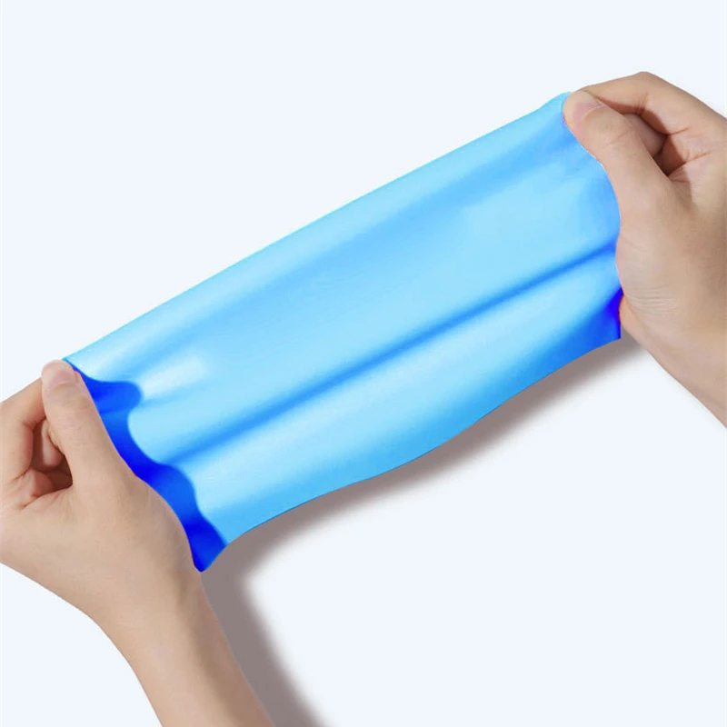 Touca de natação para cabelos longos adultos esportes piscina chapéu das mulheres dos homens tamanho grande elástico silicone látex à prova dwaterproof água proteger orelhas bonés