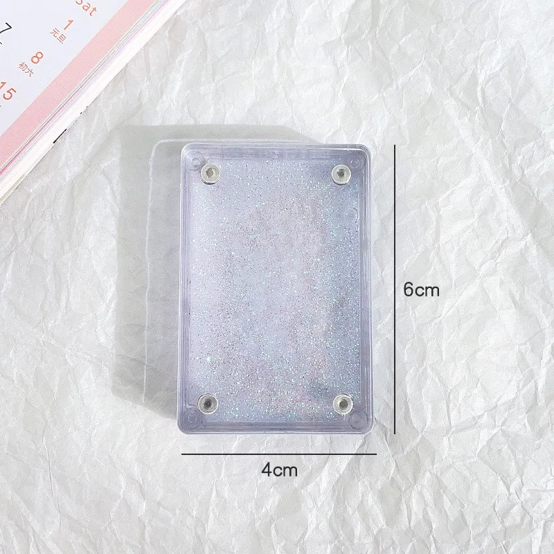 DIY Magnet Key Chain Rectangle Transparent Quicksand Acrylic Insert Photo Picture Frame Keyring Thin Style Keychain Gift