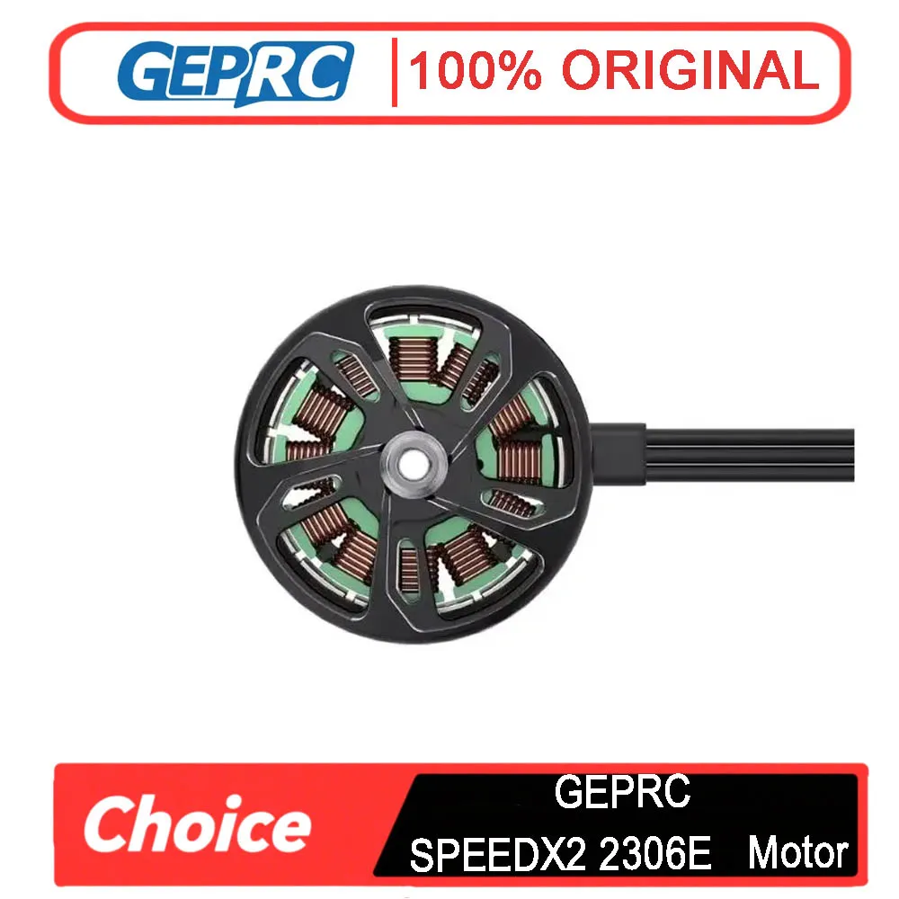 

Бесщеточный двигатель GEPRC SPEEDX2 2306E 1860KV — совместимость с 6S, идеально подходит для гоночных квадроциклов FPV 4-5 дюймов