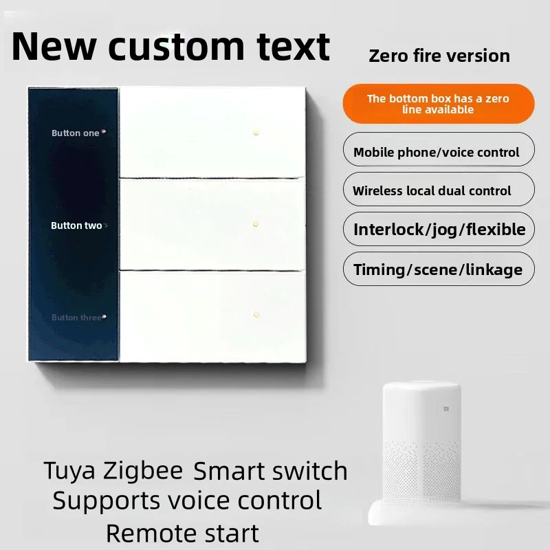 Tuya Smart Screen Display Switch Zigbee Custom Button Copywriting Switch App Voice Control Timed Shutdown With Human Body Sensin