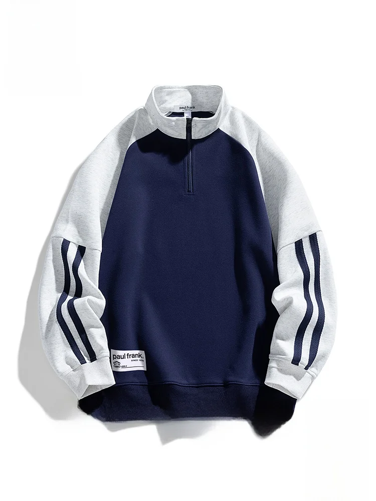 

Мужская толстовка Paul Frank Monkey с молнией и воротником-стойкой, новая весенняя коллекция, свободный крой, в стиле колор-блок, повседневная верхняя одежда из комфортного полиэстера