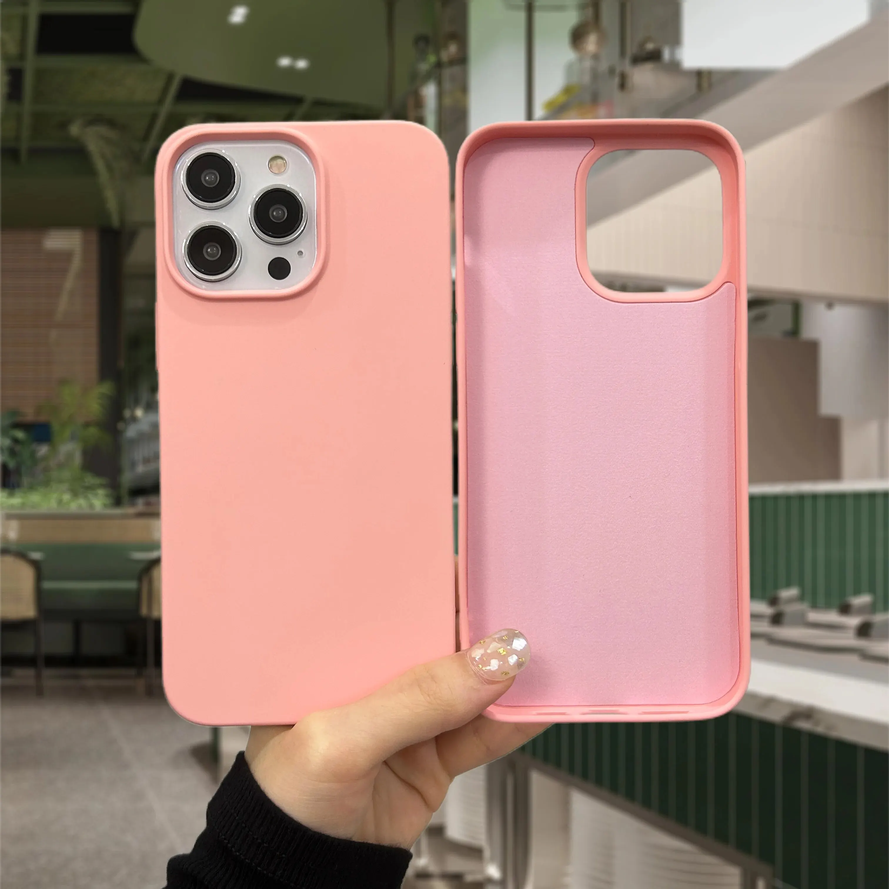 Shockproof Liquid Silicone Phone Case for iPhone 15 14 13 12 11 Pro Max Slim Phone Cover Soft Microfiber Lining