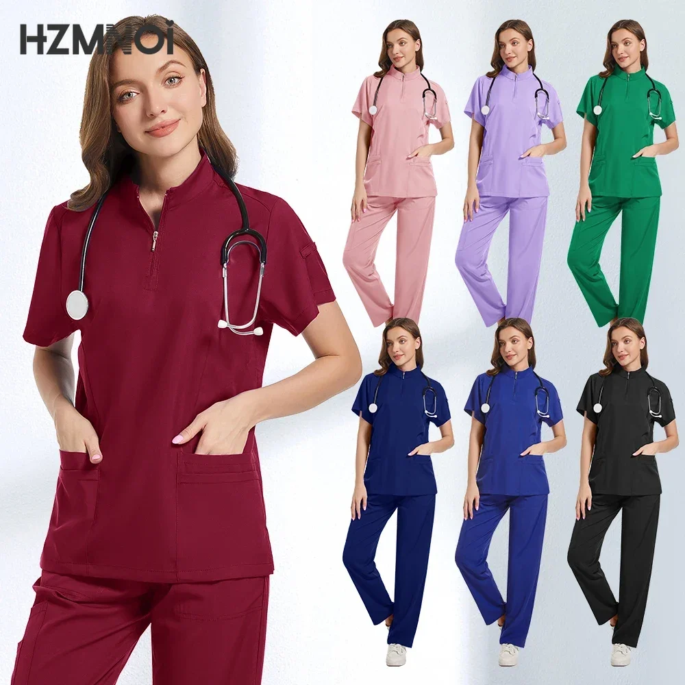 Multilcolors Hospital Medical Scrub Suits Uniform Women Men Scrubs Set Beauty Work Clothes Nurse Accessories Dental Surgery Suit