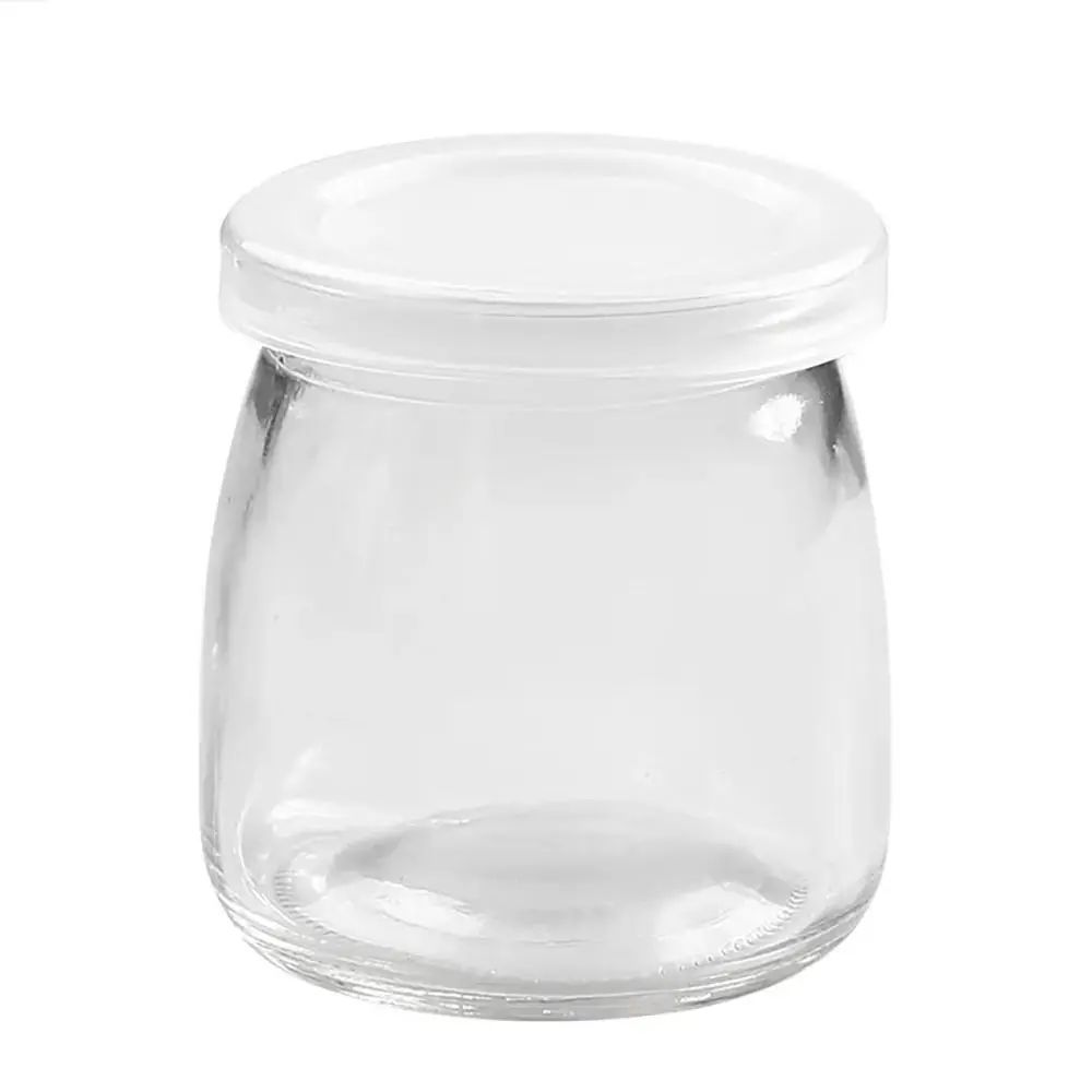 1Pcs Storage Cup​s Pudding Jars Wishing Bottle 100ML 150ML 200ML Glass Bottle High Temperature Resistant with Lid