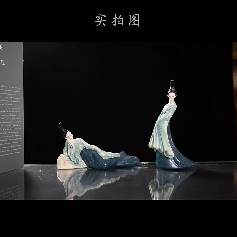 새로운 중국 스타일 창의적인 장식품 독점적인 풍성한 녹색 예술 장식품 고급 거실 테이블 장식 선물