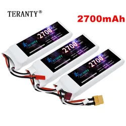 1/3PCS 2S 7.4V Lipo Battery 2700mAh 45C With T Plug for RC FPV Airplane Helicopter Drone Tank Model Racing Car Hobby JST XT60