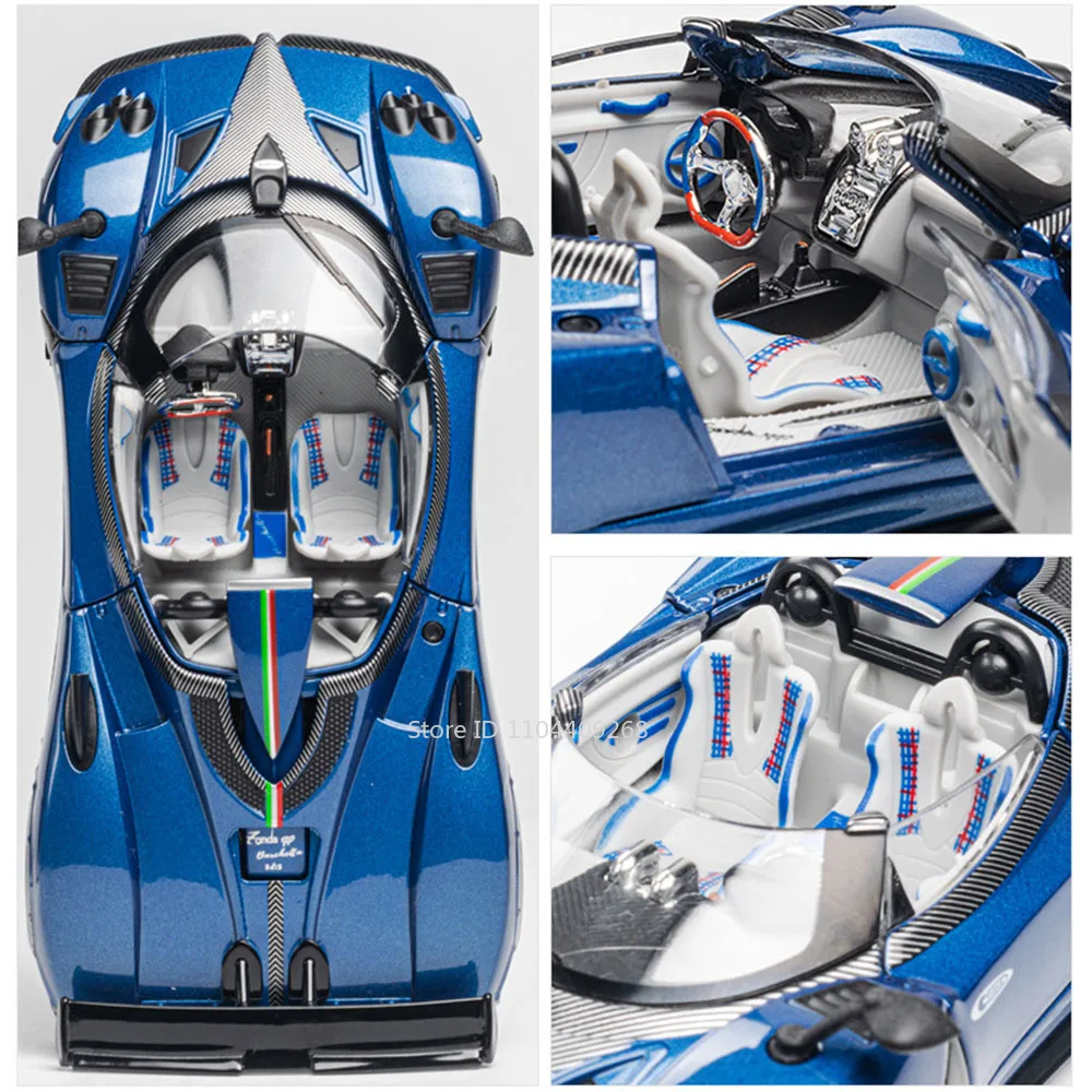 Pagani Zonda Apollo EVO – modèle de voiture jouet, son et lumière, portes métalliques moulées sous pression, modèles de véhicules ouverts, ornements de loisirs pour garçons, cadeaux, 1:32