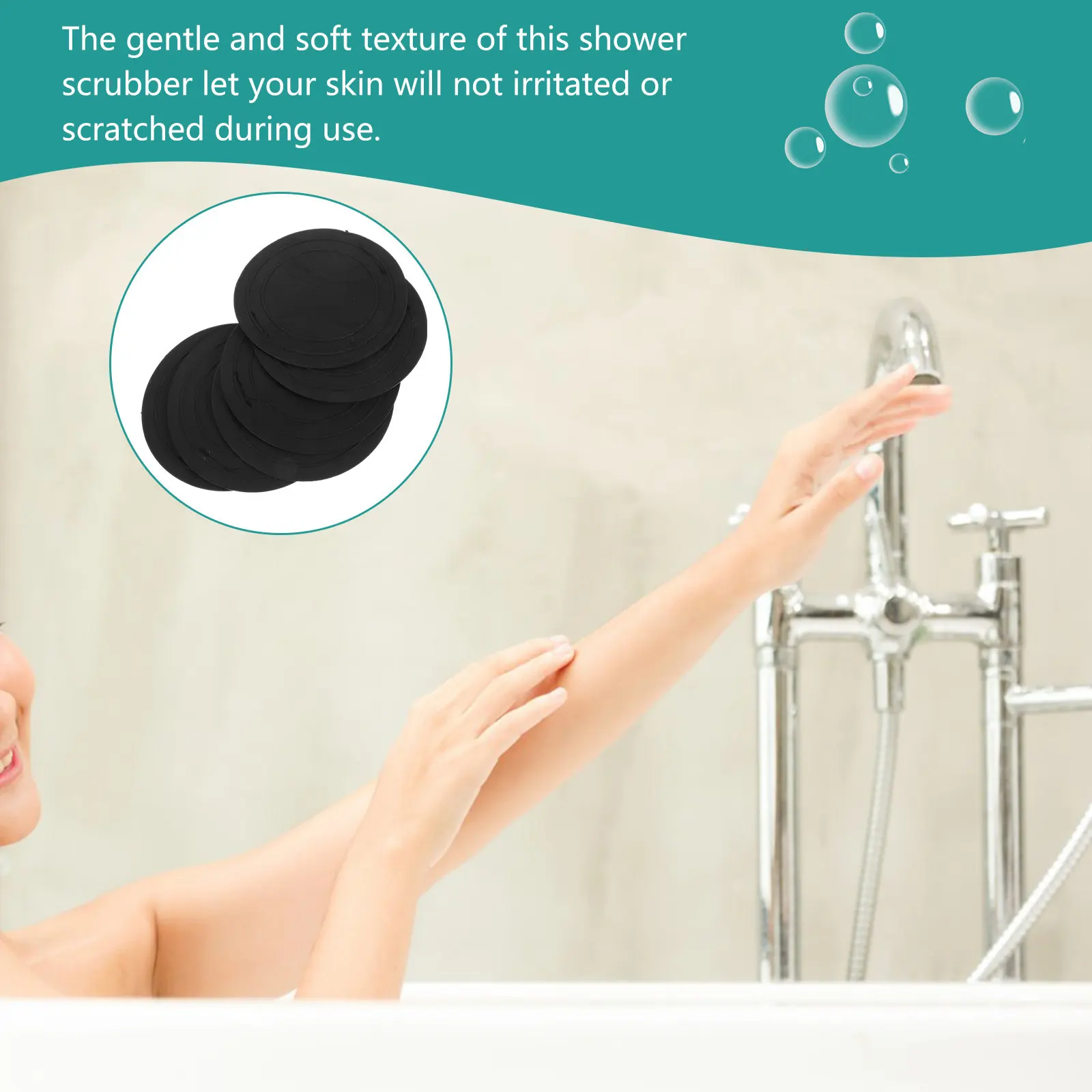

6Pcs Round Bath Scrubber Shower Scrubber for Exfoliating Body Cleaning Gentle Skin Care Soft Texture Portable Lightweight Body