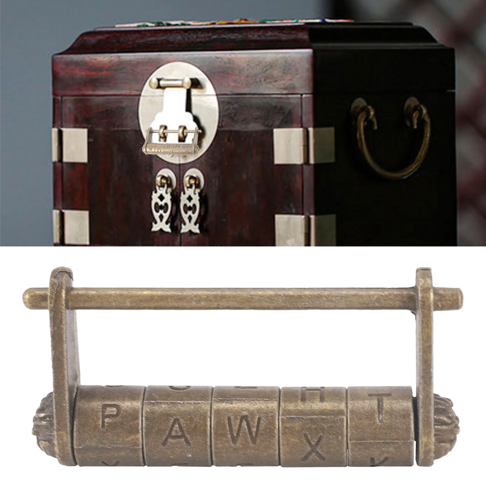 BABQ Fechaduras com senha de estilo chinês antigo para gaveta de armário de caixa
