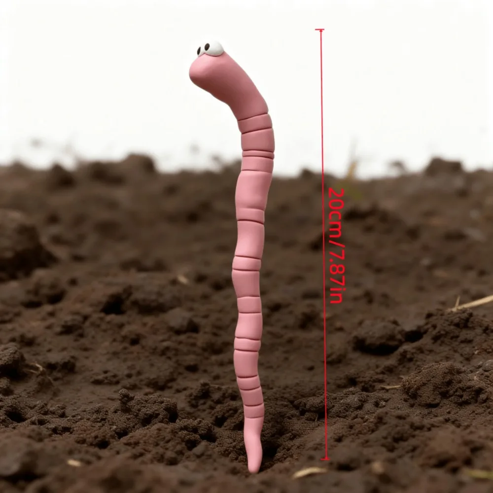 1PCS Popular potted plant humidity monitor, cute little earthworm plant companion