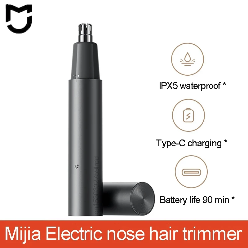 Mijia Electric Nose Hair Trimmer IPX5 Waterproof Antimicrobial Coating Type-C Charging Portable for Men