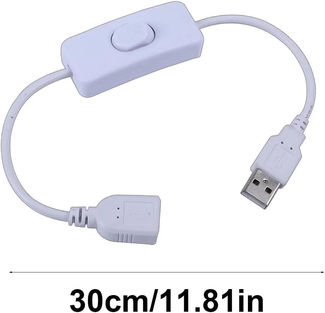 USB Extension Cable with ON/Off Switch, Female to Male Extension Cords Data Power Adapter Support Controller Connector for Fans