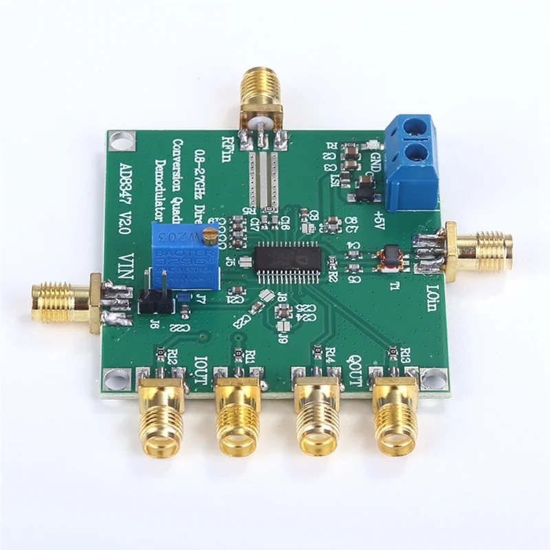 M16K-AD8347 RF Down-Conversion Broadband Quadrature Demodulator 800Mhz-2.7Ghz IQ Demodulator RF Module