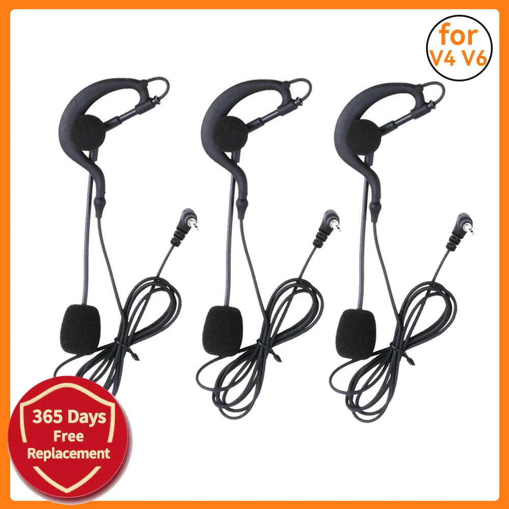 

3PCS Referee Earhook Headphone 3.5mm Jack Headset Microphone Mic for EJEAS V6 Vnetphone V6 V4 Motorcycle Helmet Interphone Mic