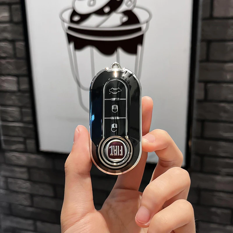 3 Buton Car Key Case Cover For Fiat 500 Ducato Panda 500L Punto Lancia Musa For Citroen For Citroen Car Keyring Luxury Leather