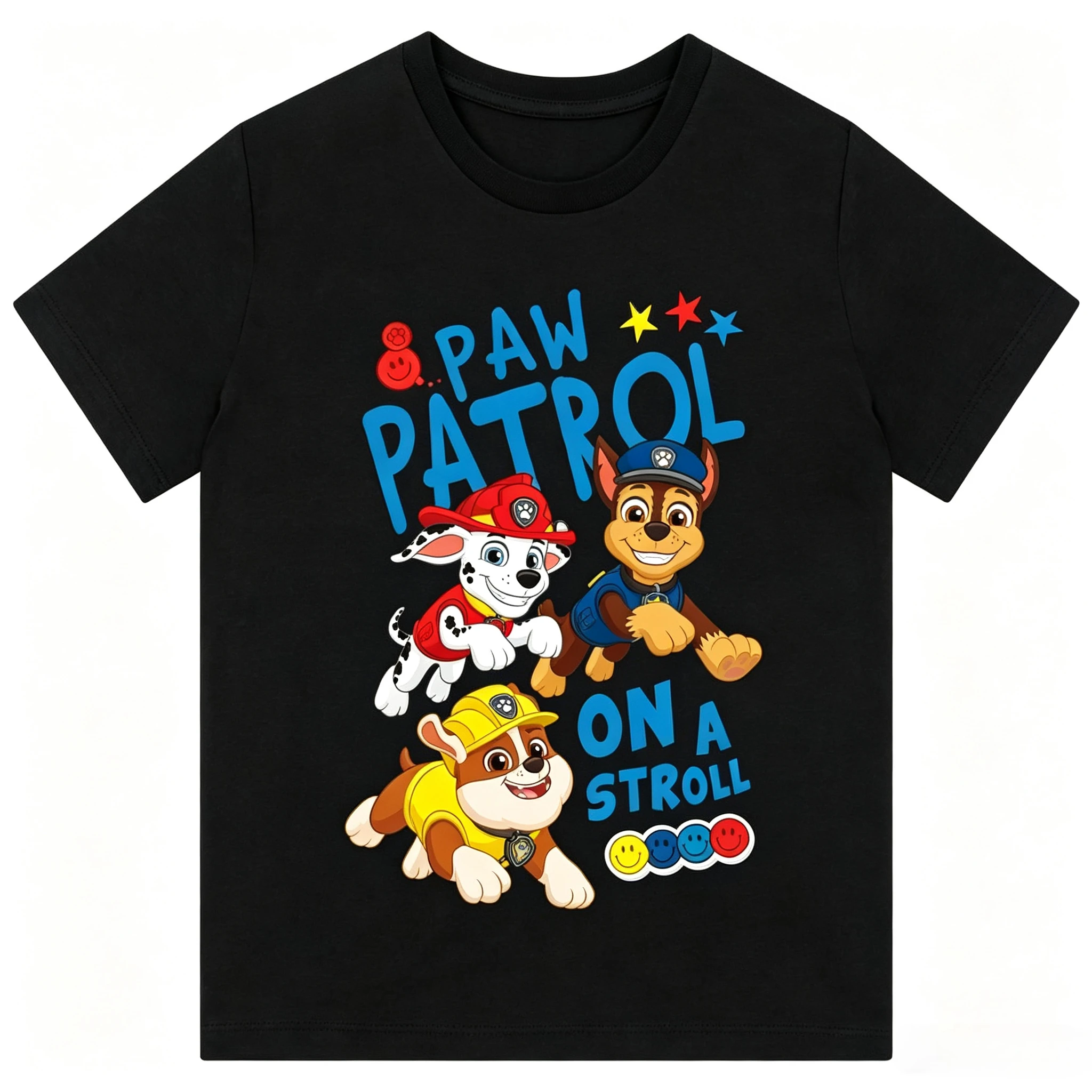 Paw Patrol Children's T-shirt Cartoon Dog Pattern T-shirt Men's and Women's Short Sleeved Children's Birthday Gift Clothing