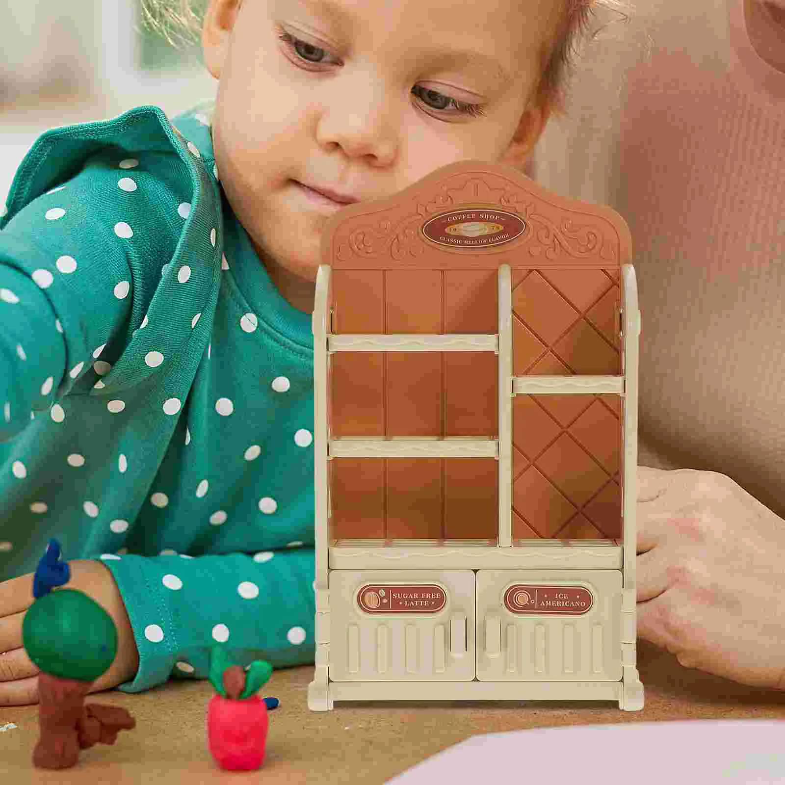 Furniture Simulation Dining Rack Model Child Mini Food Toys Miniature House Kit Plastic Bed Tiny