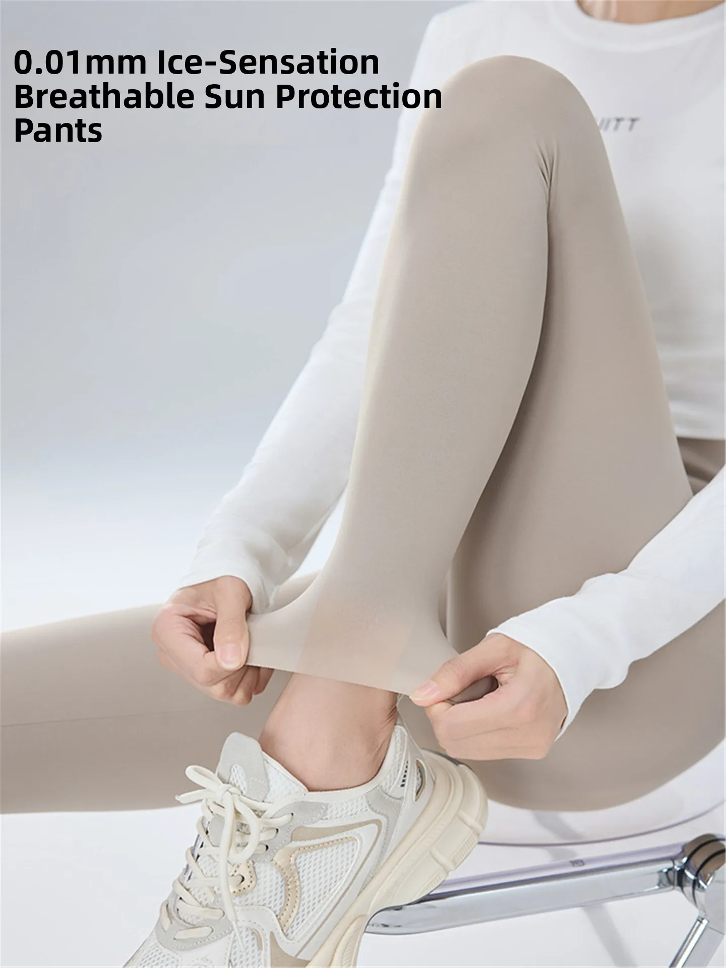 سراويل يوجا رفيعة للغاية من الحرير الجليدي للسيدات لصيف 2025 ملابس خارجية جديدة للتحكم في البطن سراويل Fitn arkskin