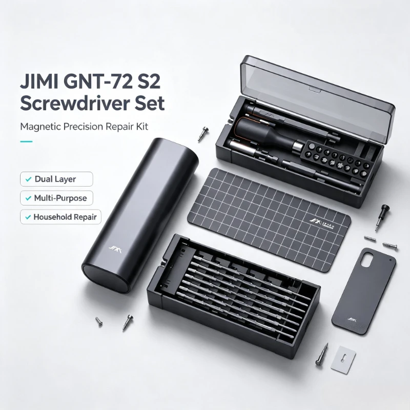 JIMIHOME GNT-72 S2 Magnetic Precision Screwdrivers Set Dual Layer Multi-purposed Household Repair Screwdriver Kit Repair Tool