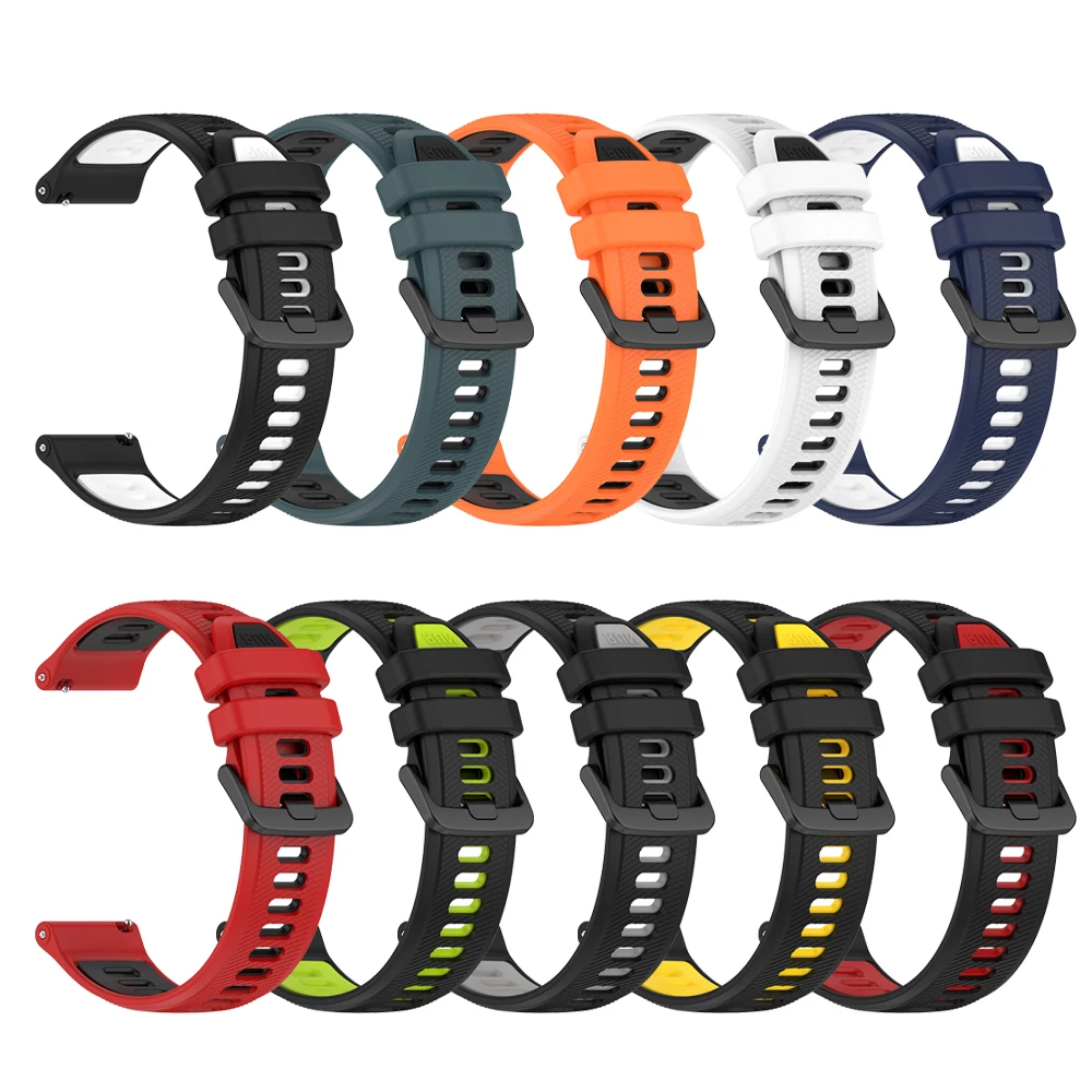 22mm 20mm Two-Tone RUN Soft Silicone Strap For HUAWEI WATCH 4 Pro GT 4 2 3 SE 46 42MM Runner HONOR Magic ES Wrist Band Bracelet