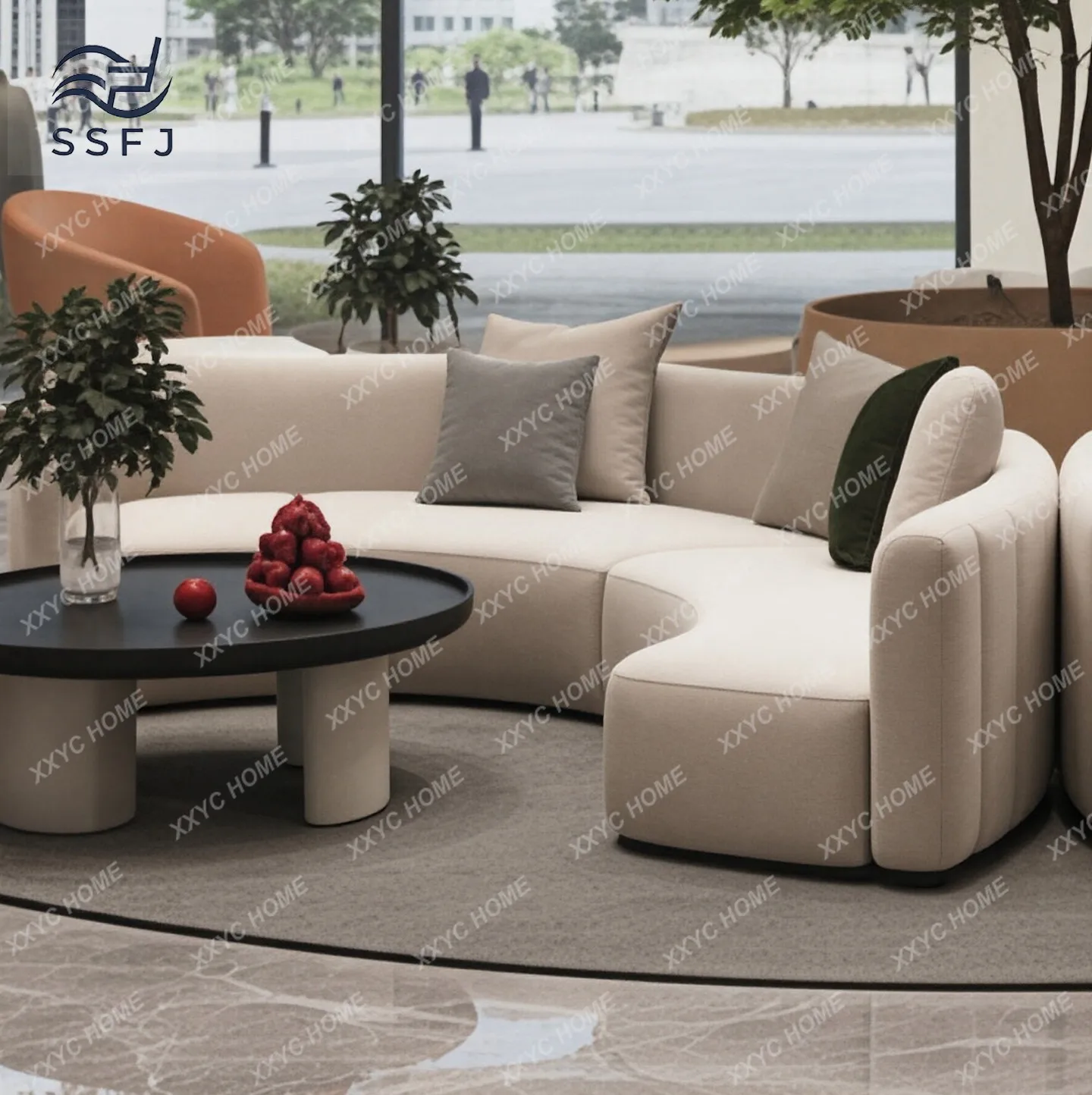 Hotel reception area lobby sofa club sales office meeting area office negotiation sofa combination furniture