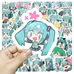 10/65Pcs Kawaii Hatsune Miku Anime Stickers Graffiti Laptop Luggage Skateboard Bicycle Car Suitcase Funny Cartoon Stickers Toys