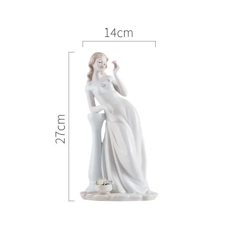 Graceful Beauty Statue Angel Characters Ceramic Sculpture Desk Decoration Figure Figurines Modern Home Decor Artwork Ornaments view 5