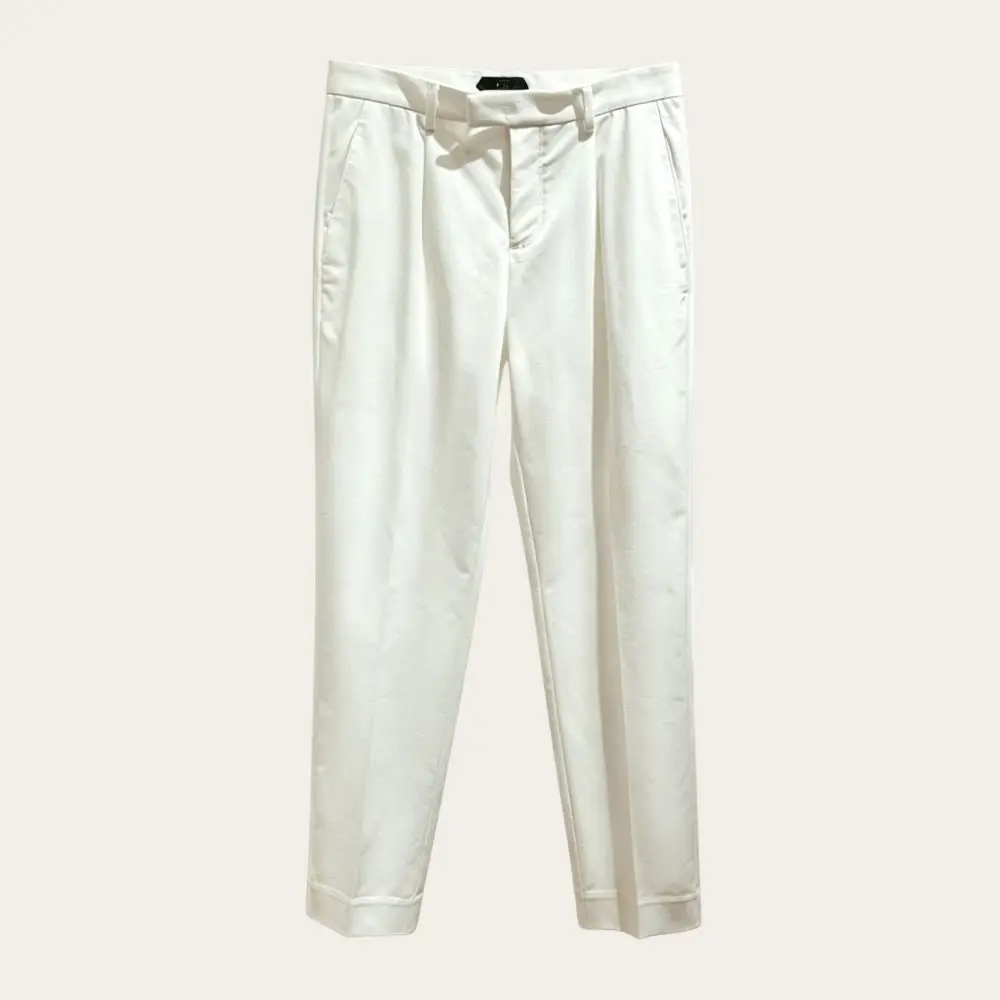 Men's Slim Fit Business Casual Pants High End  Cotton Blend Straight Leg Long Trousers Comfortable Elastic Waist